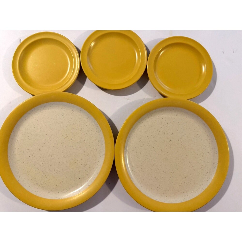 VTG G.E.T. Yellow Melamine Dish Set 5pc MCM Retro 70s Houston, TX